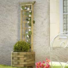 Wall Wooden Planter  055 +-Trellis